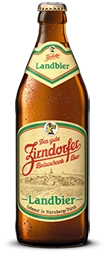 Betaute Bierflasche von Zirndorfer Landbier. Auf dem Etikett eine Illustration der Stadt Zirndorfer.